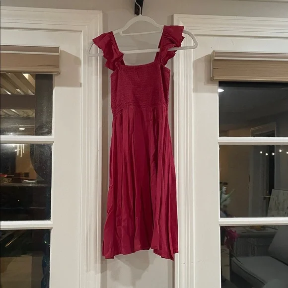 Red Ruffled Short Dress - Picture 2 of 2